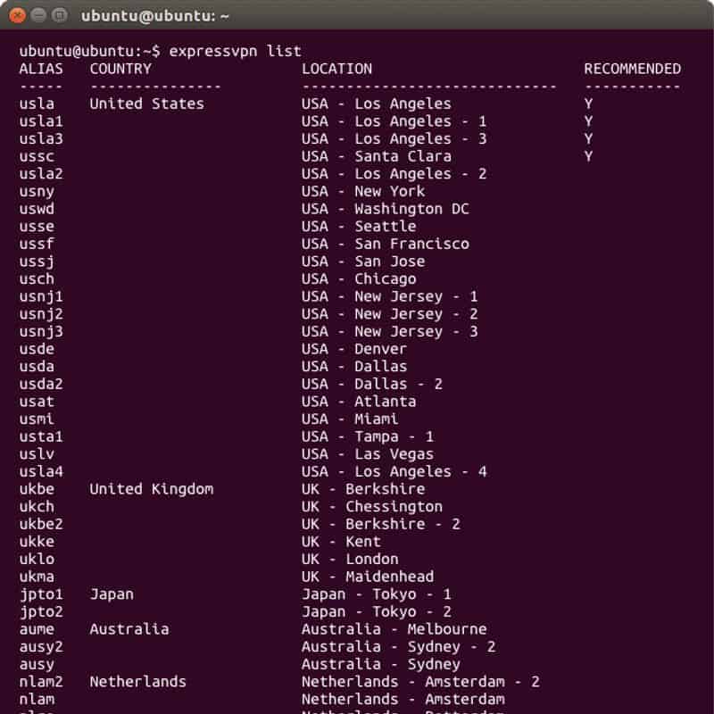 expressvpn-linux-server-list