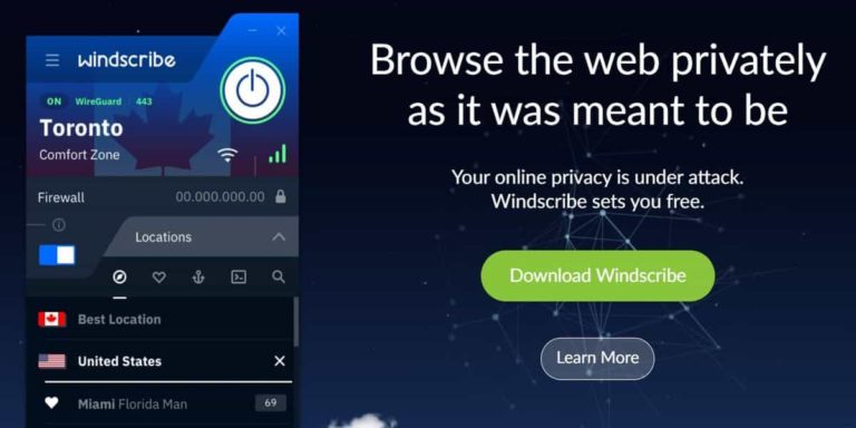 Windscribe VPN评测：每月10GB免费流量