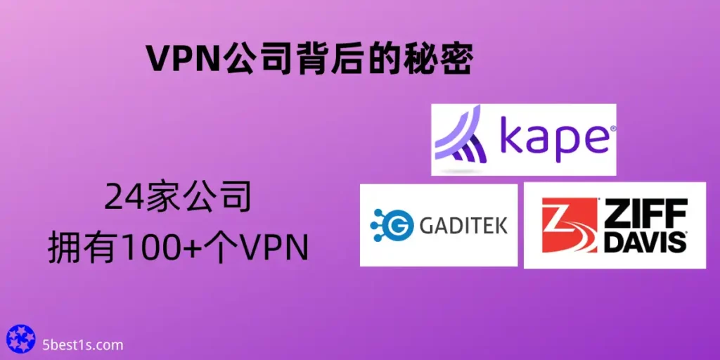 VPN公司背后的秘密 - 24家公司拥有100+个VPN - 5BestOnes